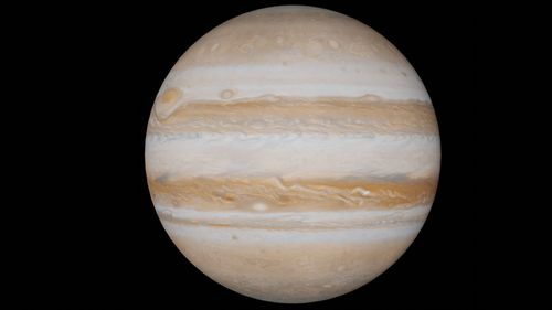 木星の縞模様、正面から見た構図
